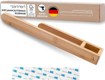 Productafbeelding van Badkamer Handdoekhouder van Hout - Zelfklevende Wandhanddoekhouder zonder Boren