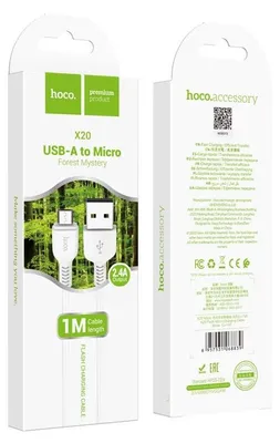 Obrázok produktu pre Dátový/nabíjací kábel Micro USB X20 1 m biely - HOCO