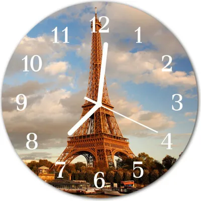 Produktbild von Glasuhr Wanduhr Küchenuhr Echt-Glas 30fi cm Paris mehrfarbig