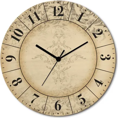 Produktbild von ARTland Holz Wanduhr Funkuhr - schwarzer Zeiger Vintage Zeitflüsterer Größe: 30x30 cm