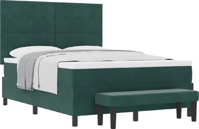 Immagine prodotto di Letto a molle con testiera Verde scuro 190 x 140 cm Velluto