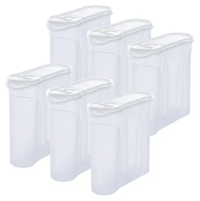 Produktbild von Novaliv Schüttdosen 6er SET Vorratsdose zum Streuen 4 Liter - Maße (LxBxH): 25,5 x 25,5 x 10 cm - Dose mit Deckel 4l für Müsli Mehl Zucker Dosen Küchen Organizer Food Box Meal-Prep-Boxen