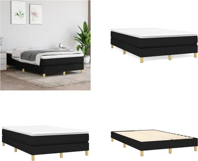 Zdjęcie produktu dla vidaXL Łóżko Boxspring czarne 120x200 cm tkanina - Łóżko Boxspring - Boxspringbetten - Bett - Schlafzimmermöbel
