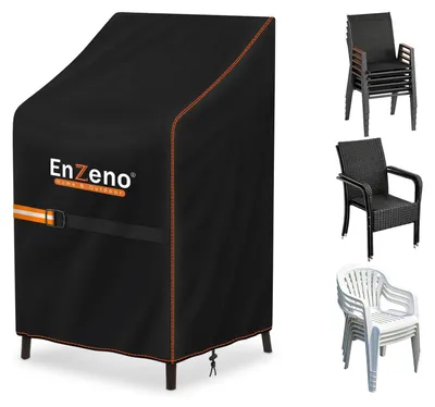 Image de Housse de chaise de jardin - 70 x 70 x 80/120 cm - Imperméable - Résistante aux UV - Noir