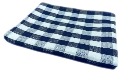 Produktbild von Tischwäsche im 2 cm Karo blau-weiß 100% Baumwolle Landhaus Tischdecken 130 x 280