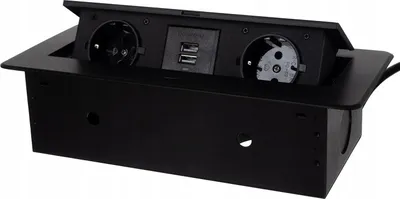 Produktbild von IZOXIS 21446 In der Tischplatte versteckte Doppelsteckdose mit USB