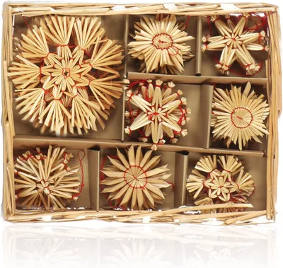 Productafbeelding van Strosterren in een mix set - Set van 36 - Kerstboomversieringen