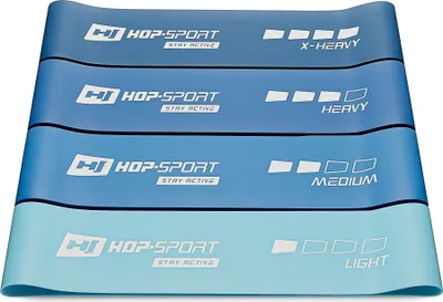 Image de Hop-Sport Bandes de fitness Bandes de résistance en latex - Resistance Bands avec quatre niveaux de résistance différents