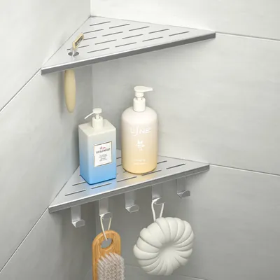 Eck-Duschregal 2er-Set, Edelstahl 304, 254 mm, gebürstet
