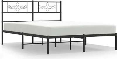 Produktbild von "WINTER SALE"Bettgestell - Doppelbett - mit Kopfteil Metall Schwarz 120x200 cm - Polsterbett Klassische Betten NEU5799386