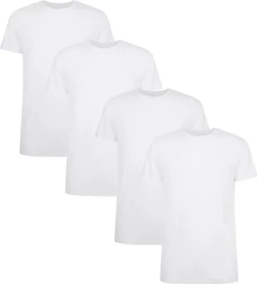 Produktbild von Bamboo basics Herren T-Shirt RUBEN, 4er Pack - Unterhemd, Rundhals, Single Jersey Weiß M