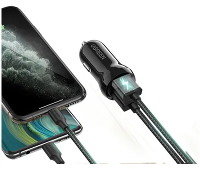 Zdjęcie produktu dla Ugreen Ładowarka Samochodowa 2X Usb 24W 4,8 A (2X 2,4 A) Czarny (50875)