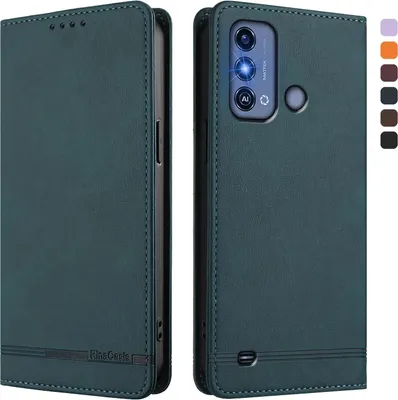 Image de Etui pour ZTE Blade A53 Pro, étui rétro en cuirPolyuréthaneavec support et fentes pour cartes de crédit Vert