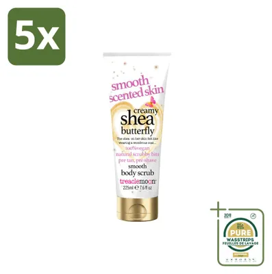 Productafbeelding van 5 x Treaclemoon Body Scrub Crème Shea Butter Butterfly, 225 ml - Voorraadpakket - 5 stuks
