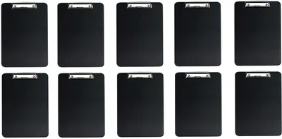 Produktbild von 10x Klemmbrett A4 schwarz | Klemmmappe | Schreibunterlage | Clipboard