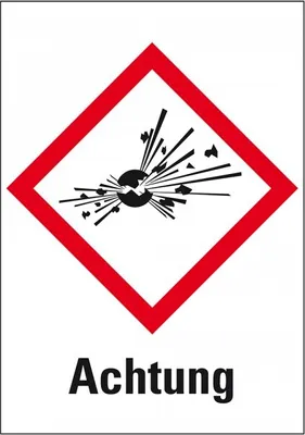Produktbild von Dreifke® Aufkleber I Gefahrensymbol Explodierende Bombe GHS 01, Achtung, Foli...