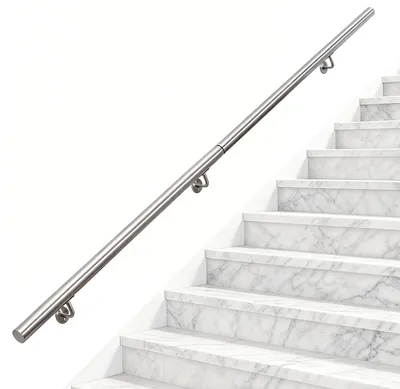 Obrázok produktu pre RVS V2A Sada zábradlia na upevnenie na stenu, 200 cm, strieborná farba