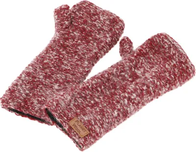 Produktbild von Handgestrickte Pulswärmer, Handstulpen, Melierte Pulswärmer aus Nepal, Armstulpen - Rot, Uni, Wolle, Handschuhe & Handstulpen
