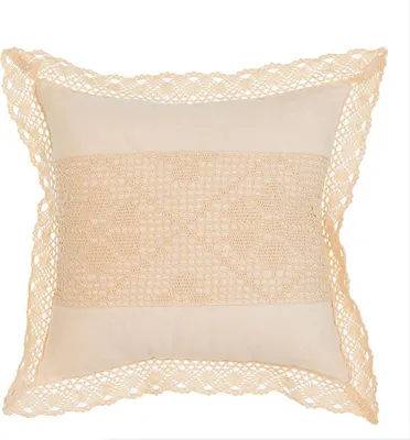 Produktbild von Kissenbezug, dekorativer Kissenbezug, Häkelarbeit, Boho-Stil, Rachela 40x40 Beige