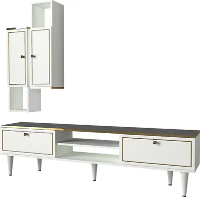 Produktbild von Wohnwand Ravenna Weiß Marmor Optik
