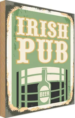 Produktbild von vianmo Holzschild 40x30 cm Irish pub Beer Bier Alkohol Essen Trinken