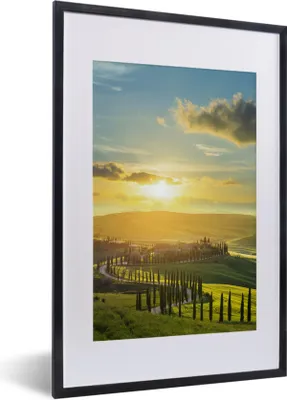 Produktbild von MuchoWow® MuchoWow® Gerahmtes Poster Toskana - Sonne - Italien 40x60 cm - Poster mit zchwarzem Bilderrahmen - Poster in Rahmen