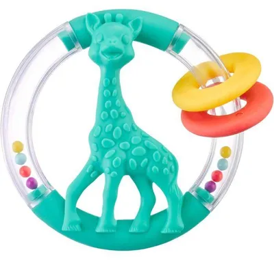 Produktbild von 2-in-1 Silhouette-Rassel – Sophie die Giraffe – Sophie-Silhouette – Bunte Ringe – Klappernde Perlen
