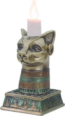 Produktbild von Ägyptischer Kerzenständer Bastet-Büste bronzefarbend