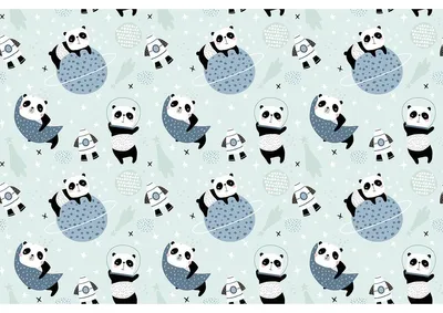 Produktbild von Kindermöbelaufkleber mit Pandas auf dem Mond, 60 x 90 cm
