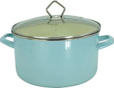 Produktbild von Karl Krüger Fleischtopf 24cm, Serie SYLT, Farbausführung innen creme, außen pastell-blau