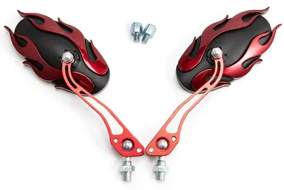 Produktbild von Motorrad Spiegel Universal CNC Aluminium Rot 8mm 10mm Weitwinkel E
