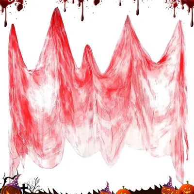 Productafbeelding van Halloween Decoratiegaas - 5 x 2,15 m - Stof - Horrorkatoen - Mousseline - Griezelige doek voor Halloween - Horror - Tule