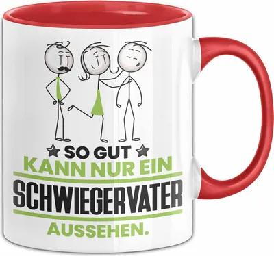 Produktbild von Schwiegervater Geschenk Tasse So Gut Kann Nur Ein Schwiegervater Aussehen Geschenkidee Kaffee-Becher (Rot)