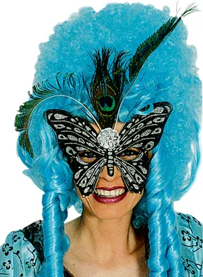 Produktbild von K52780590 schwarz-silber Damen-Herren Schmetterlings Maske
