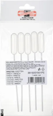 Produktbild von KOH Pipetten 5er Pack / Länge 15 cm ohne Maßeinteilung dünn