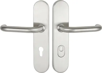 Produktbild von Hermat Langschild-Garnitur 1801 BASIC 01 ZA (Ausführung: Klinke-Knauf, Entfernung: 72 mm) Ausführung: Klinke-Knauf Entfernung: 72 mm