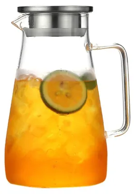 Glaskanne 1,8 L Borosilikatglas mit Edelstahldeckel