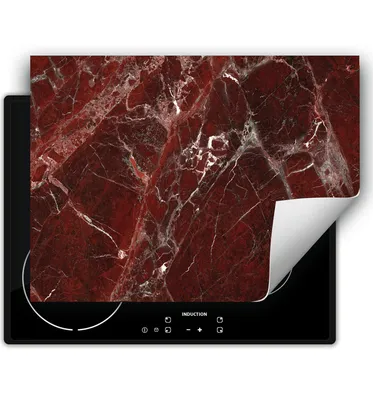Produktbild von DarHaus Herdabdeckplatte 70x52 cm Anti Rutsch Matte Aufrollbar, kastanienbraun - Marmor