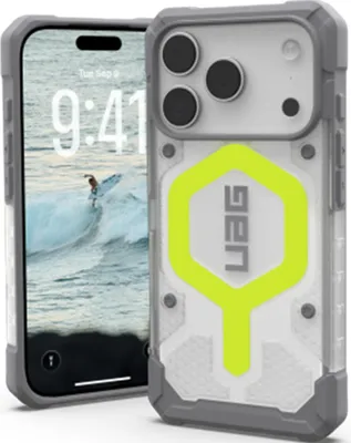 Image de Etui Uag Pathfinder Clear Magsafe Na Iphone 17 Pro - Szaro-Neonowe