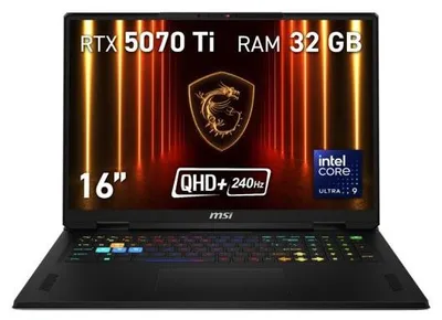 Produktbild von MSI Vector 16 HX AI A2XWHG-098XES, Intel Core Ultra 9, 40,6 cm (16"), 2560 x 1600 Pixel, 32 GB, 1 TB, FreeDOS