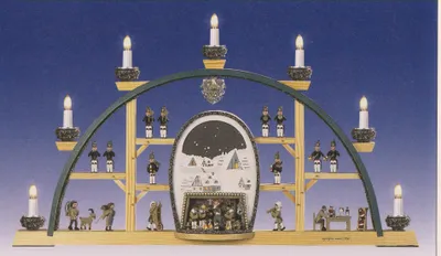 Immagine prodotto di Schwibbogen Seiffen Cynsifen, decorazione natalizia bianca, dimensioni: 70x40x5 cm, NUOVO