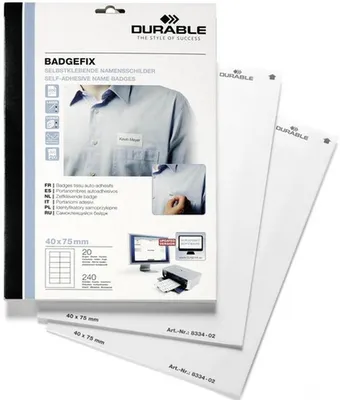 Produktbild von Namensschilder Badgefix 40x75 mm VE=10x240 Stück selbstklebend