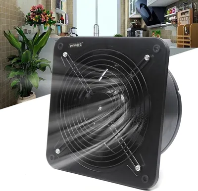 Zdjęcie produktu dla Wentylator wyciągowy – wentylator kuchenny – metalowy – zasilany bateryjnie – 107 W – przepływ powietrza 2677 m³/h – cicha praca 50–60 dB