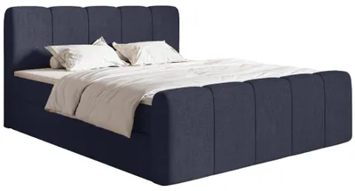 Produktbild von Selsey Cloudy II - Boxspringbett 200x200 cm, mit Bettkästen und Topper, Chenille Marineblau