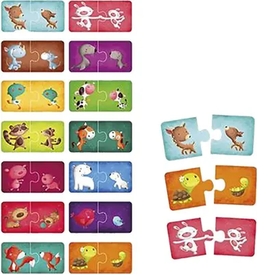 Zdjęcie produktu dla EurekaKids Montessori Puzzle ze zwierzętami – zabawki edukacyjne dla dzieci