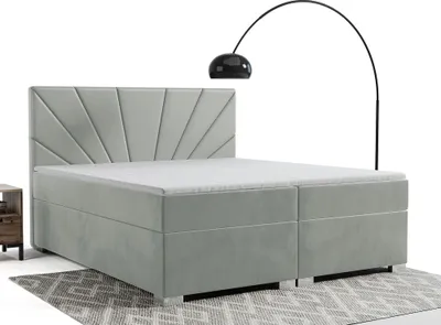 Produktbild von FurMeb24 - Boxspringbett , Ehebett  200x200cm AMADI Hotelbett , Polsterbett , Doppelbett , inklusive TopperFarbe : Velutto 15