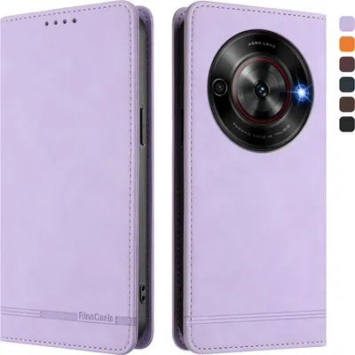 Image de Etui pour ZTE Blade A75 5G, étui rétro en cuirPolyuréthaneavec support et fentes pour cartes Violet