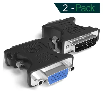 Produktbild von DVI-D 24+1 auf VGA Adapter 4K 1080P Full HD 3D Dual Link VGA Buchse 2er Set