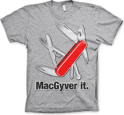 Produktbild von MacGyver It T-Shirt - Small - Heather-Grey