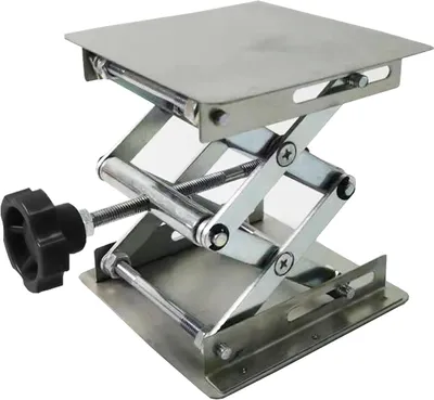 Productafbeelding van Schaar Lift Tafel - Lab Jack - Hoogte Aanpassen - Roestvrij Staal - 10x10x15cm - Zilver